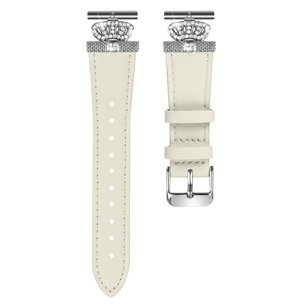 Super Smuk Ægte Læder Rem passer til LG Watch Sport - Hvid#serie_2