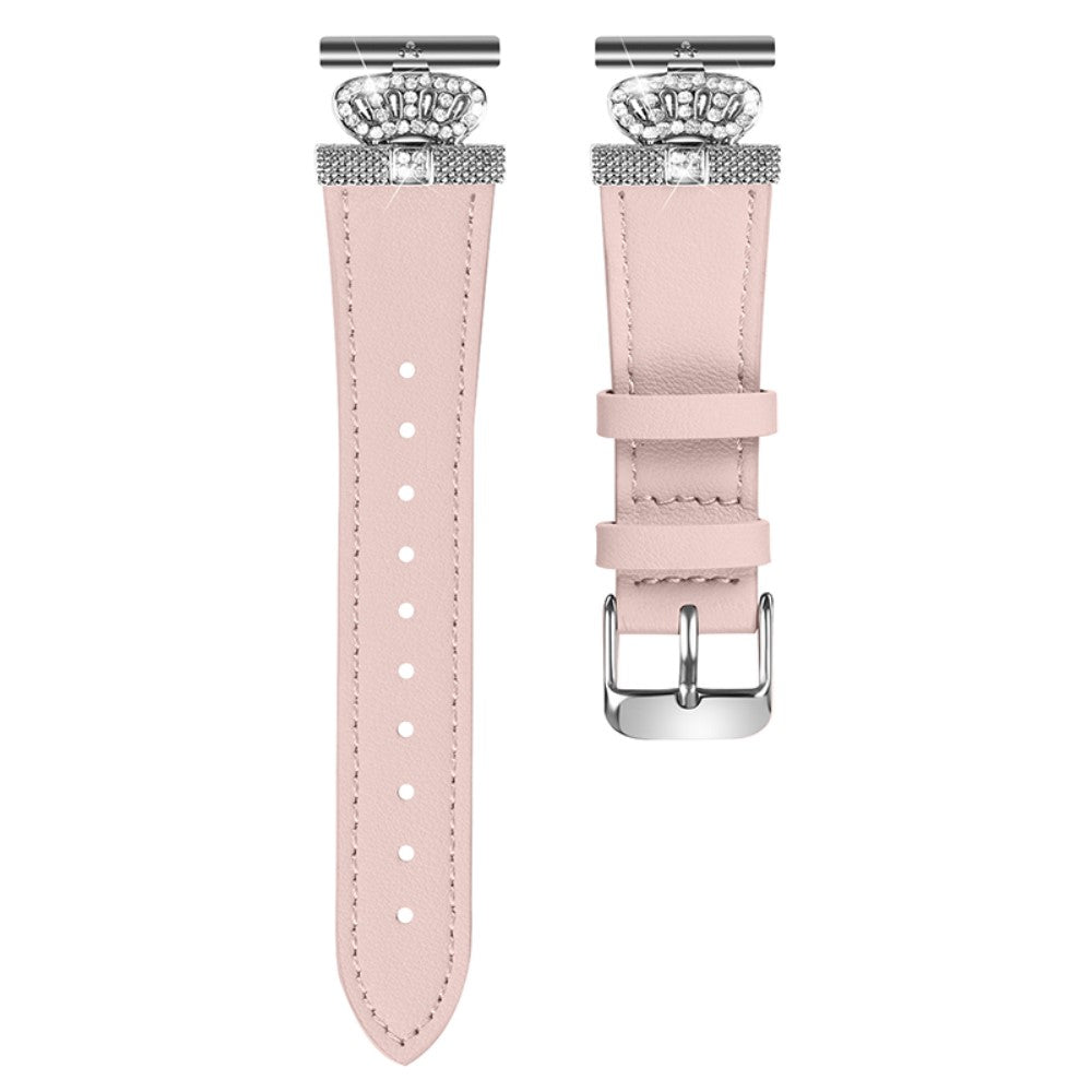 Super Smuk Ægte Læder Rem passer til LG Watch Sport - Pink#serie_4