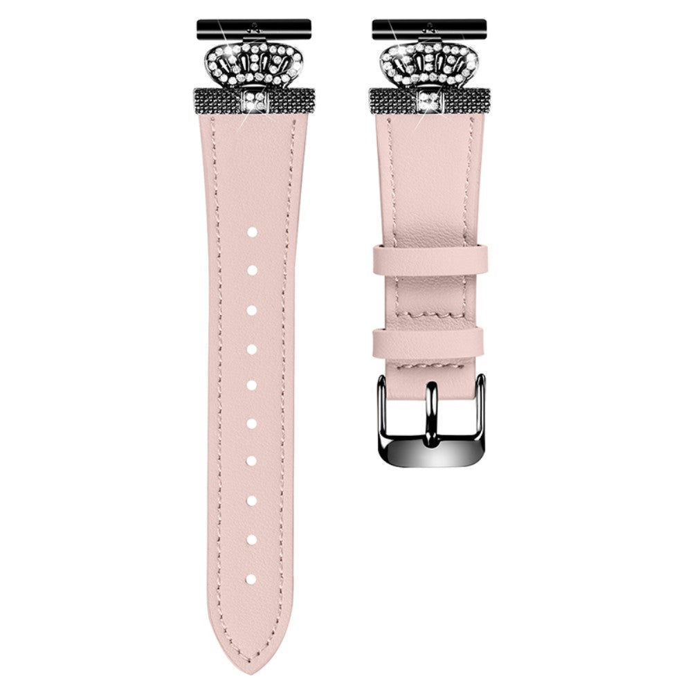 Super Hårdfør Ægte Læder Universal Rem passer til Huawei Smartwatch - Pink#serie_1