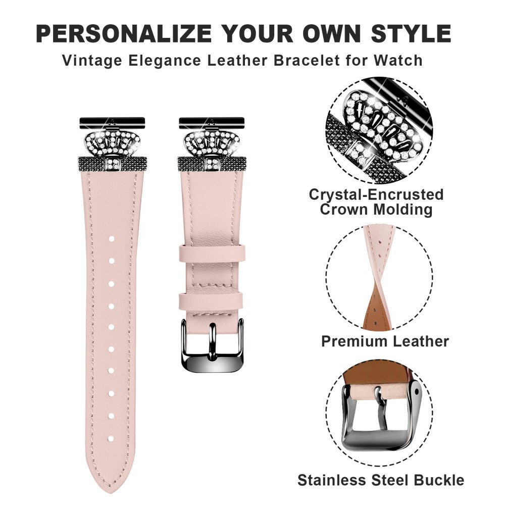 Mega Nydelig Ægte Læder Universal Rem passer til Samsung Smartwatch - Pink#serie_4