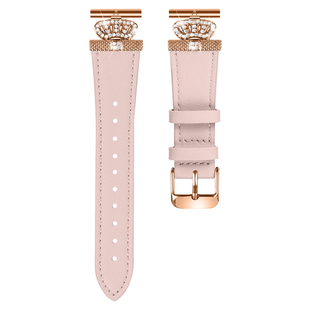 Rigtigt Sejt Ægte Læder Universal Rem passer til Samsung Smartwatch - Pink#serie_4