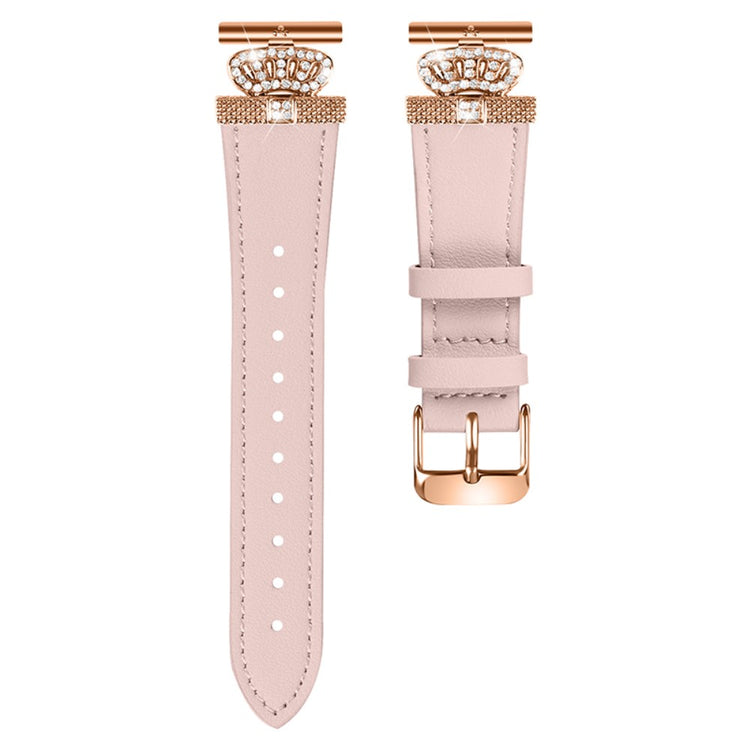 Rigtigt Sejt Ægte Læder Universal Rem passer til Samsung Smartwatch - Pink#serie_4