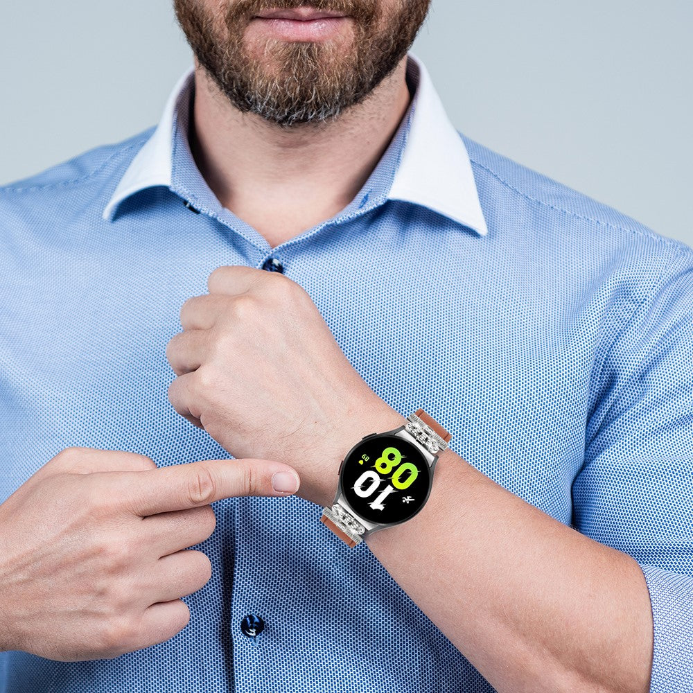 Helt Vildt Fint Ægte Læder Universal Rem passer til Samsung Smartwatch - Brun#serie_1