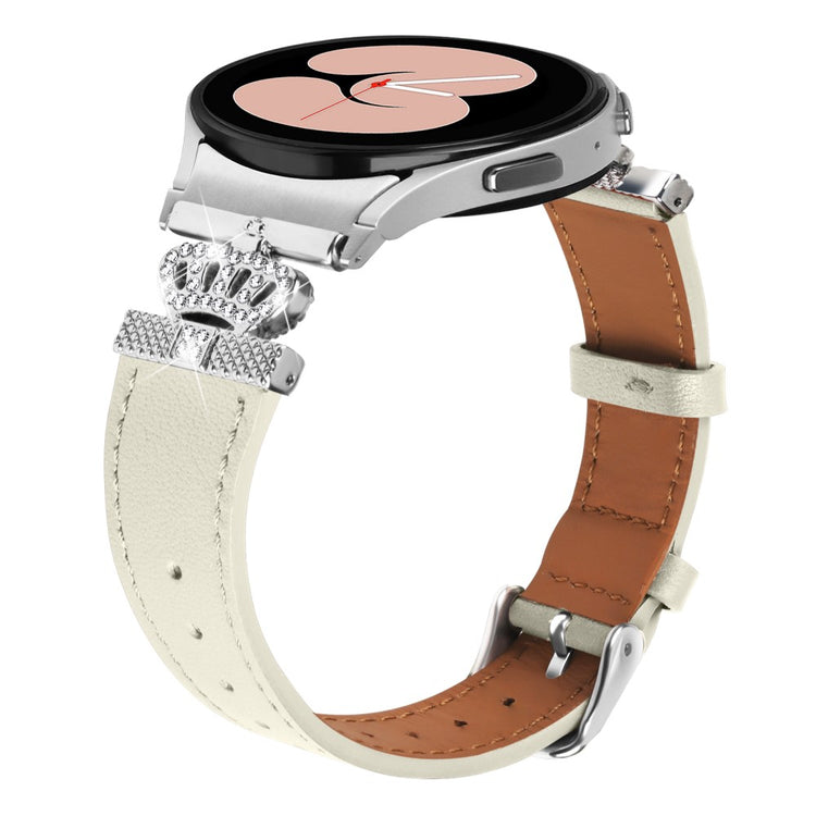 Helt Vildt Fint Ægte Læder Universal Rem passer til Samsung Smartwatch - Hvid#serie_2