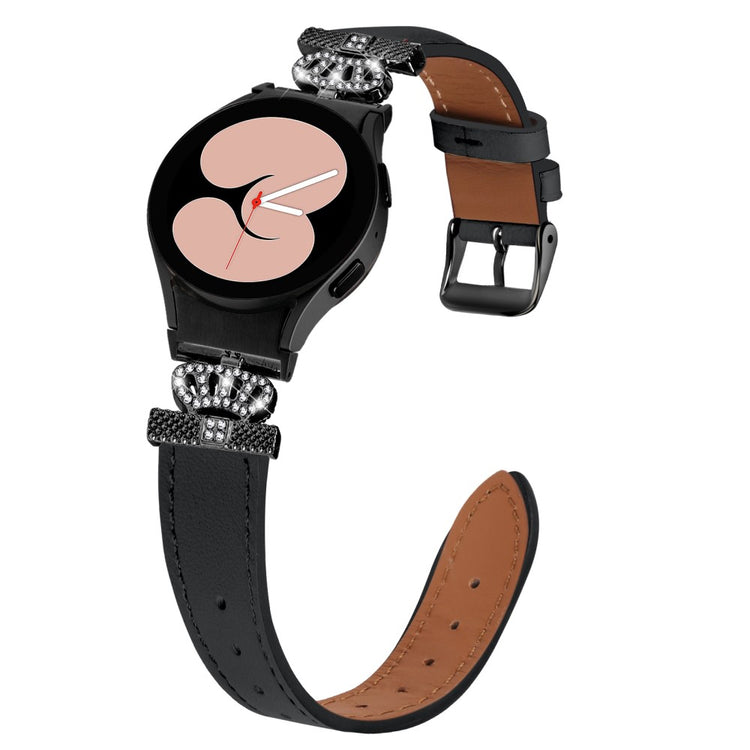 Meget Hårdfør Ægte Læder Universal Rem passer til Samsung Smartwatch - Sort#serie_3