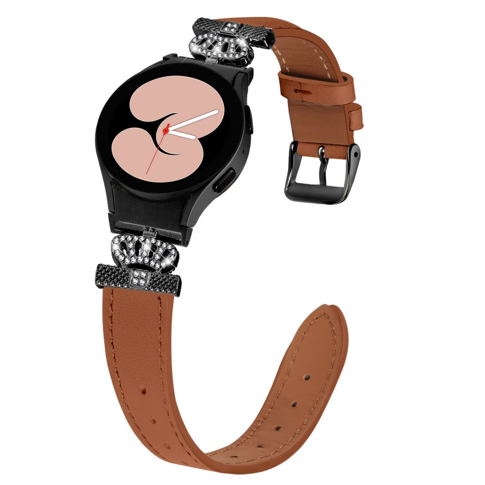 Meget Hårdfør Ægte Læder Universal Rem passer til Samsung Smartwatch - Brun#serie_4