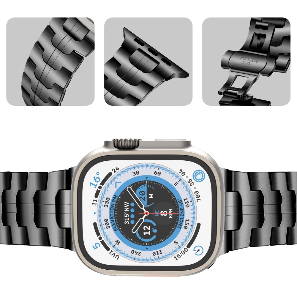 Stilren Metal Universal Rem passer til Apple Smartwatch - Sort#serie_193
