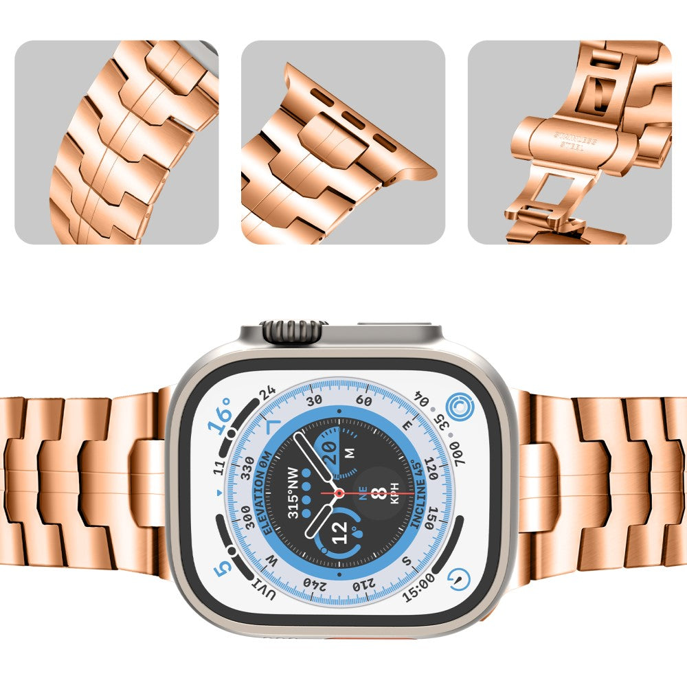 Helt Vildt Hårdfør Metal Universal Rem passer til Apple Smartwatch - Pink#serie_4