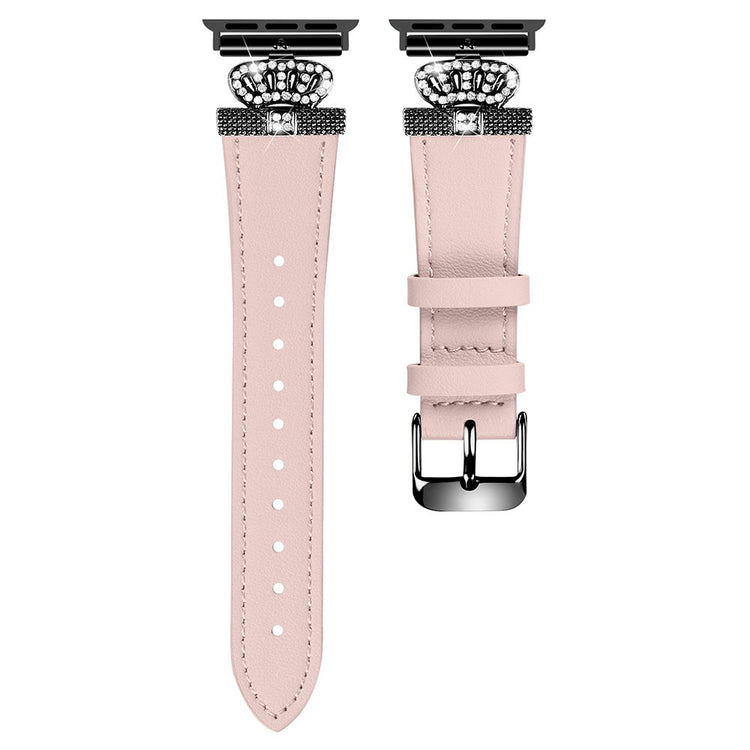 Rigtigt Fed Ægte Læder Universal Rem passer til Apple Smartwatch - Pink#serie_4