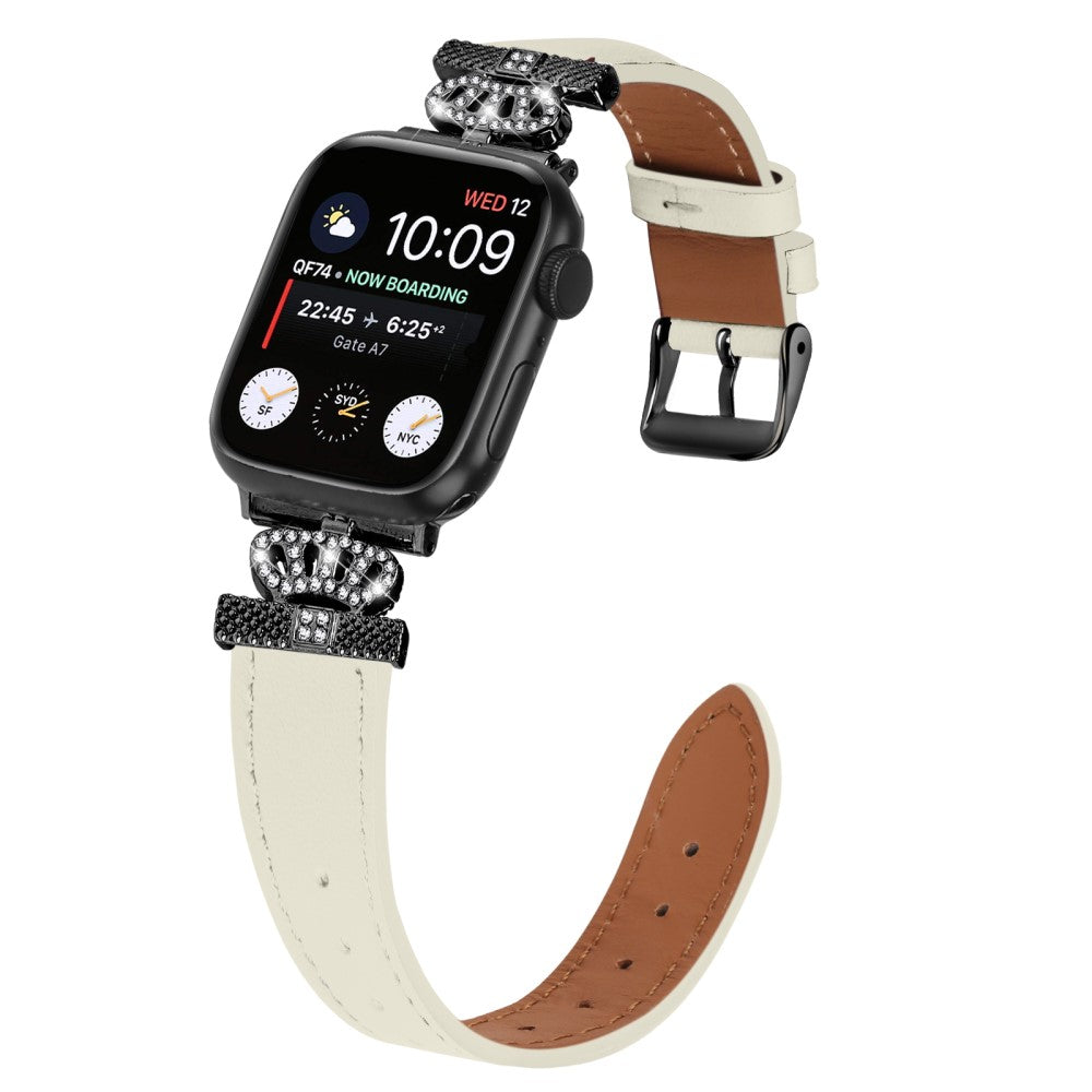 Meget Godt Ægte Læder Universal Rem passer til Apple Smartwatch - Hvid#serie_2