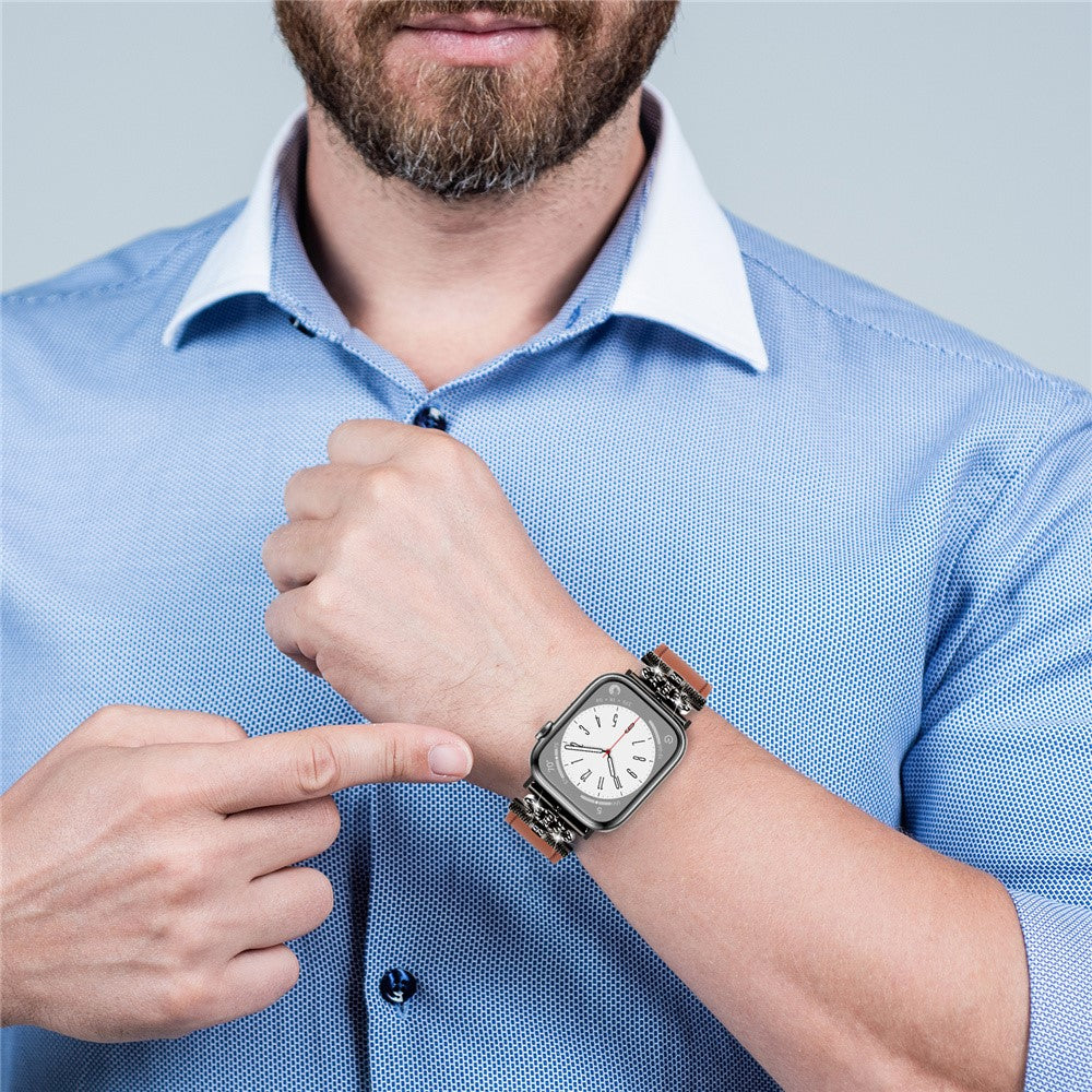 Meget Godt Ægte Læder Universal Rem passer til Apple Smartwatch - Brun#serie_3