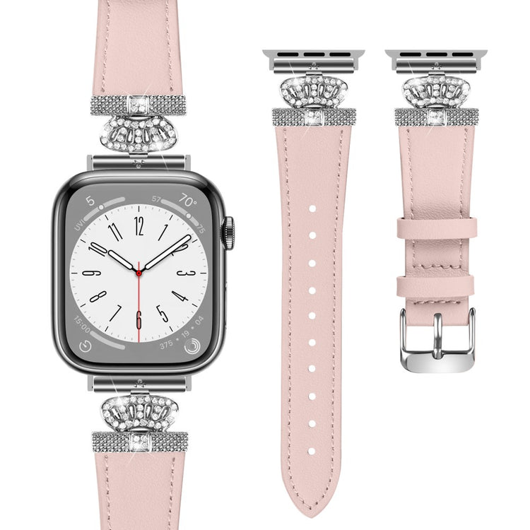 Super Skøn Ægte Læder Universal Rem passer til Apple Smartwatch - Pink#serie_4