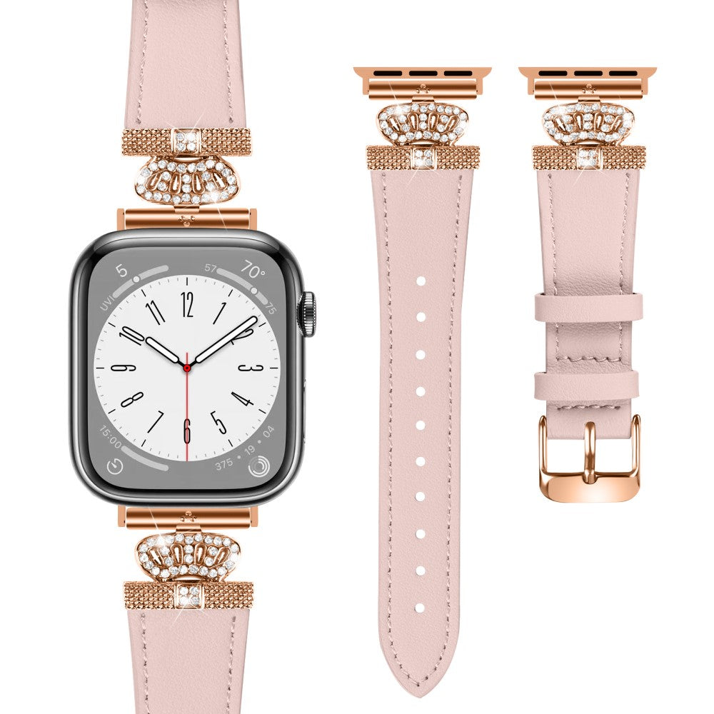 Vildt Pænt Ægte Læder Universal Rem passer til Apple Smartwatch - Pink#serie_4