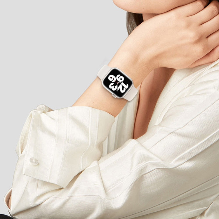 Helt Vildt Godt Silikone Universal Rem passer til Apple Smartwatch - Hvid#serie_4
