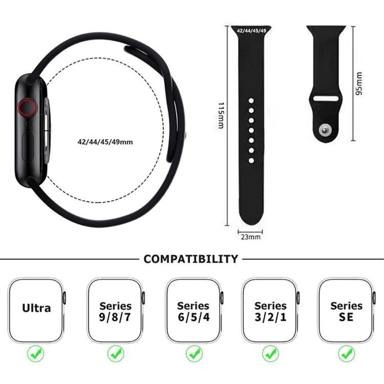 Helt Vildt Godt Silikone Universal Rem passer til Apple Smartwatch - Hvid#serie_4