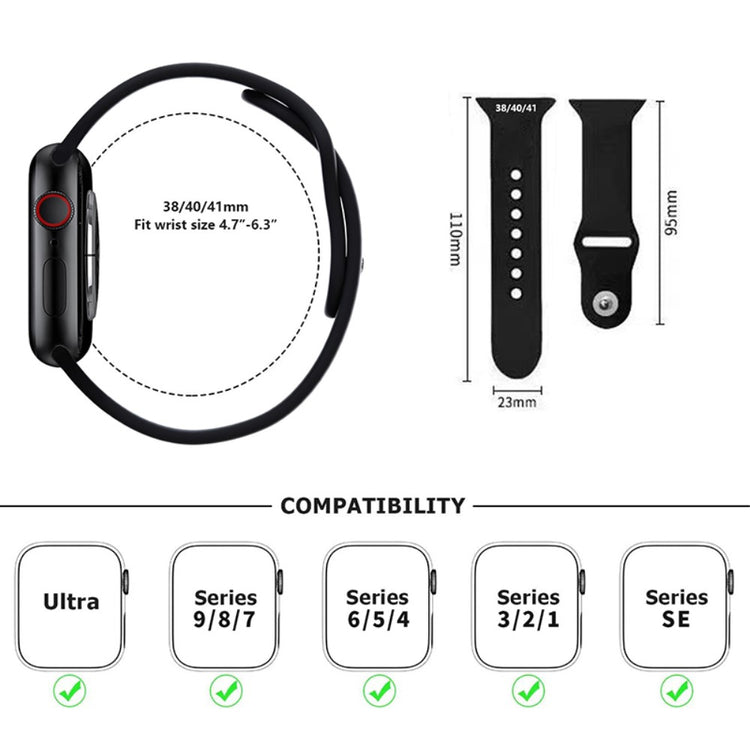 Fantastisk Silikone Universal Rem passer til Apple Smartwatch - Lilla#serie_1