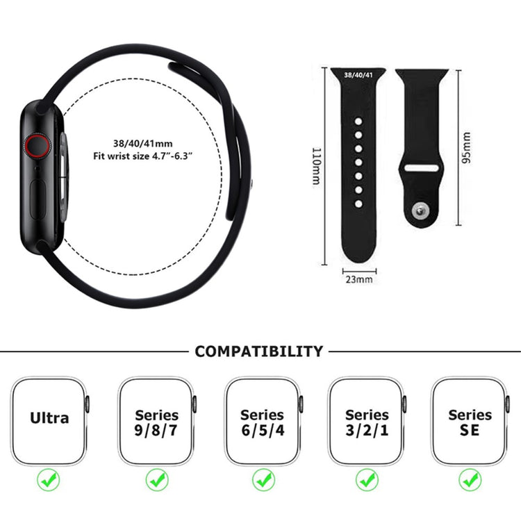 Fantastisk Silikone Universal Rem passer til Apple Smartwatch - Rød#serie_8