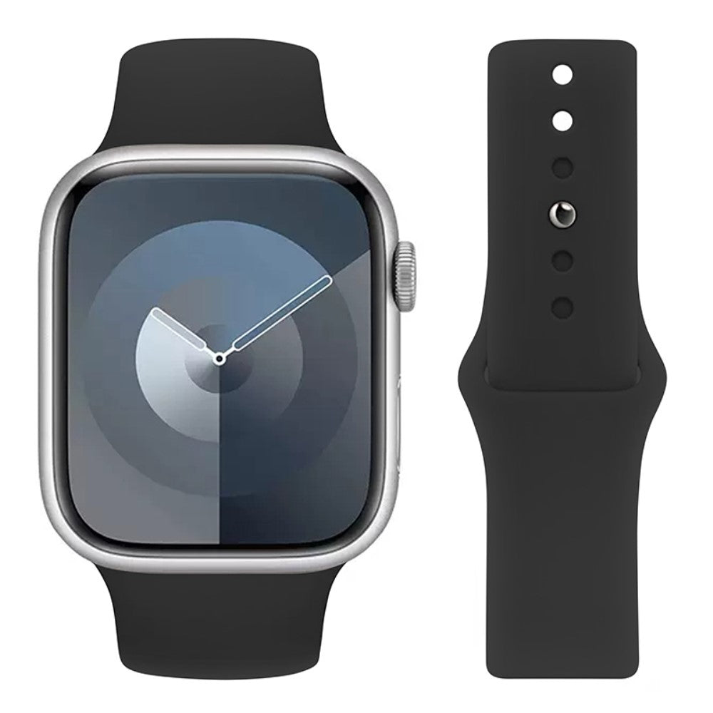 Skøn Silikone Universal Rem passer til Apple Smartwatch - Sort#serie_1