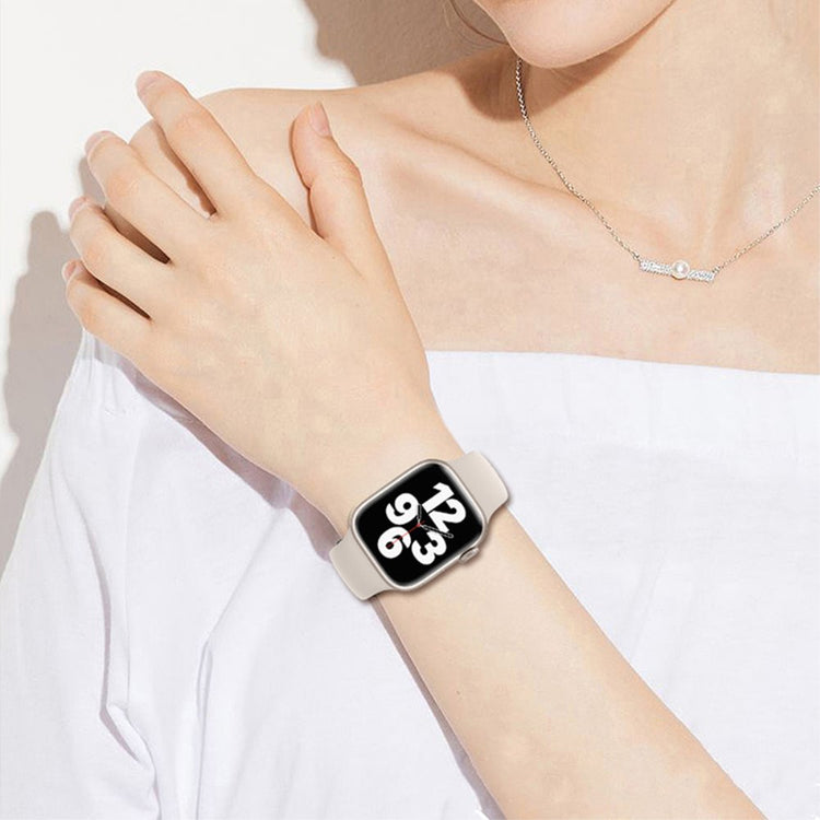 Skøn Silikone Universal Rem passer til Apple Smartwatch - Sort#serie_1