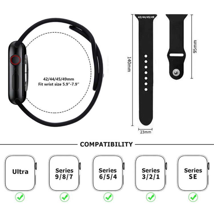 Skøn Silikone Universal Rem passer til Apple Smartwatch - Orange#serie_4