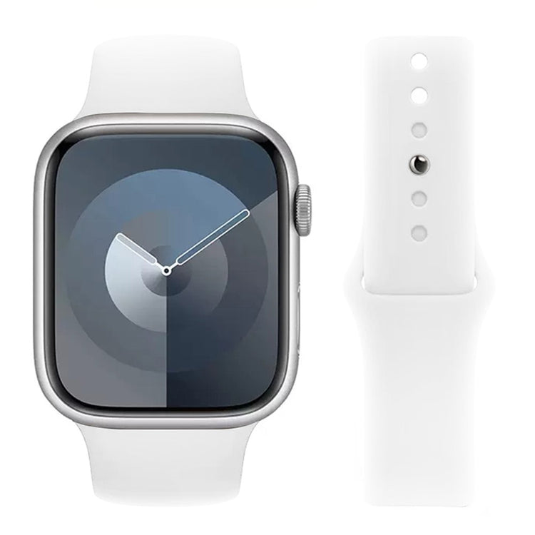 Skøn Silikone Universal Rem passer til Apple Smartwatch - Hvid#serie_5