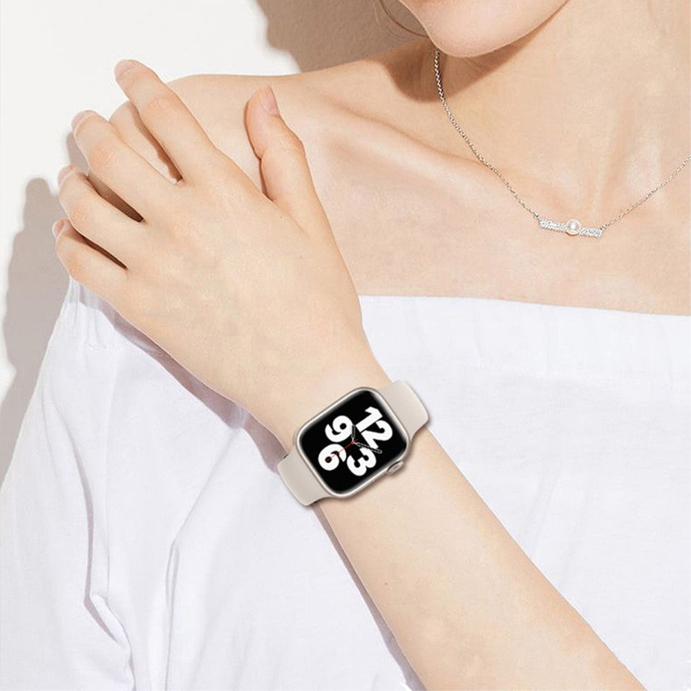 Skøn Silikone Universal Rem passer til Apple Smartwatch - Hvid#serie_5