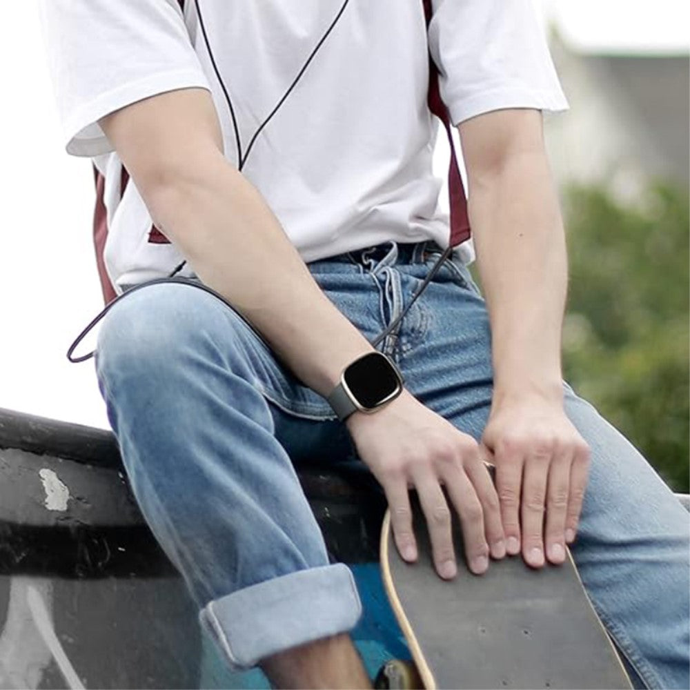 Super Smuk Silikone Universal Rem passer til Fitbit Smartwatch - Sort#serie_4