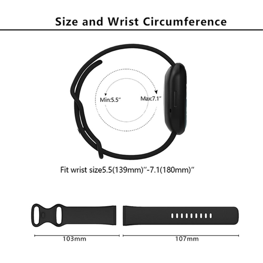 Super Smuk Silikone Universal Rem passer til Fitbit Smartwatch - Pink#serie_7