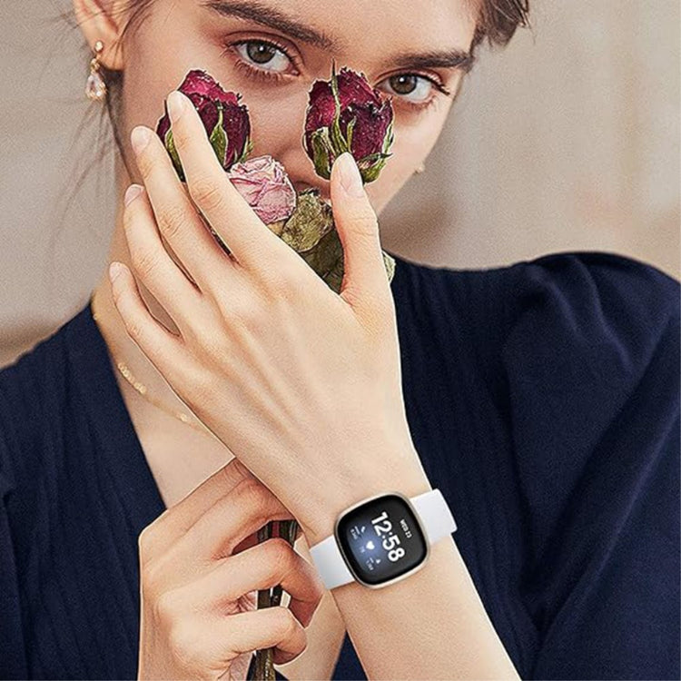Super Smuk Silikone Universal Rem passer til Fitbit Smartwatch - Sølv#serie_8