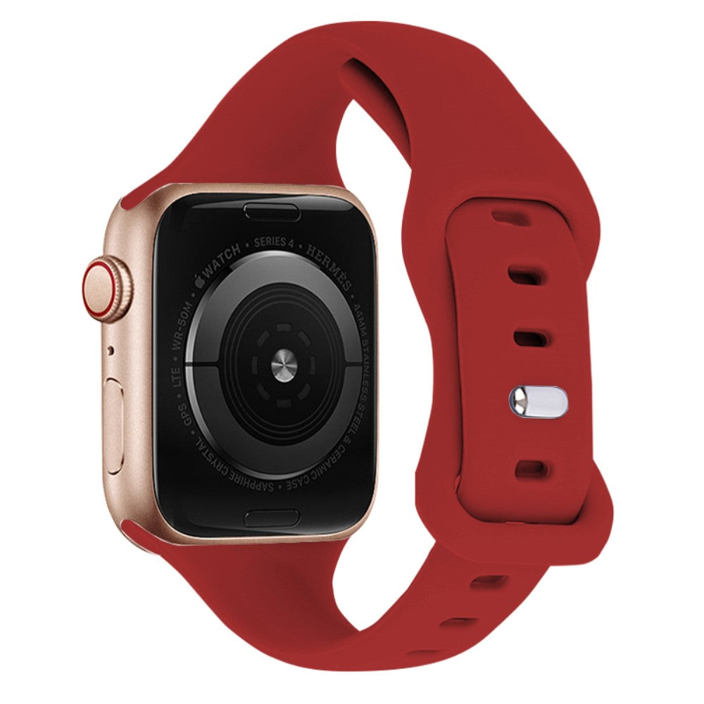 Meget Hårdfør Silikone Universal Rem passer til Apple Smartwatch - Rød#serie_8