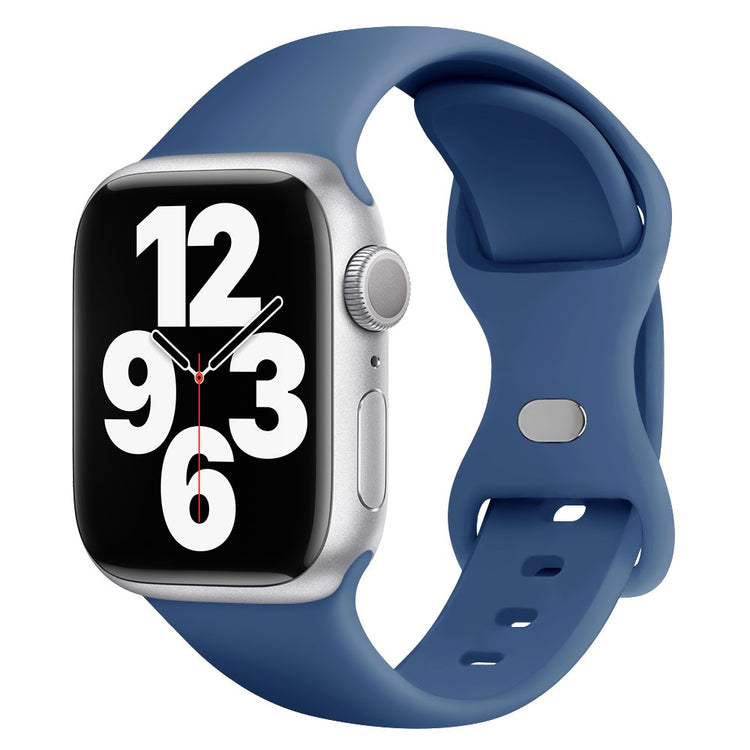 Rigtigt Fint Silikone Universal Rem passer til Apple Smartwatch - Blå#serie_4