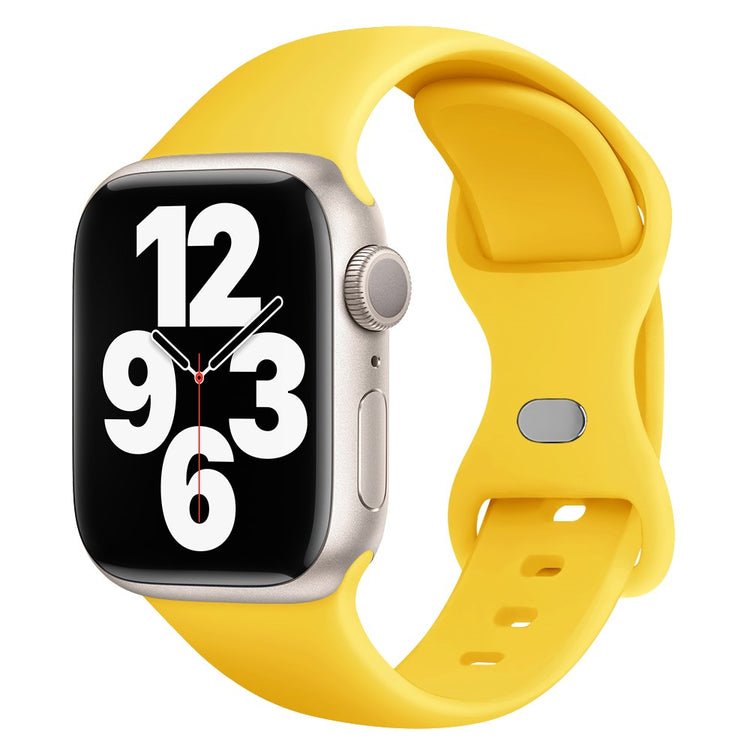 Rigtigt Fint Silikone Universal Rem passer til Apple Smartwatch - Gul#serie_6