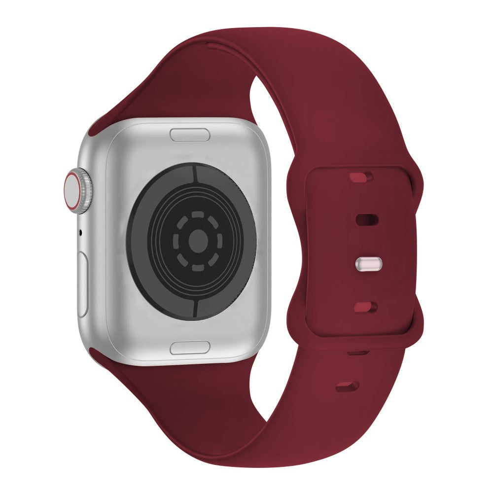 Rigtigt Fint Silikone Universal Rem passer til Apple Smartwatch - Rød#serie_7