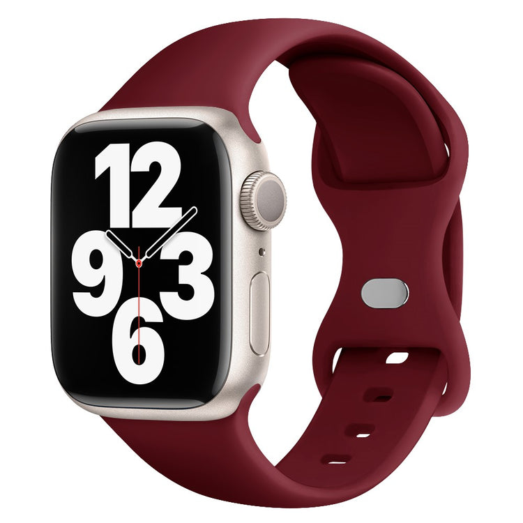 Rigtigt Fint Silikone Universal Rem passer til Apple Smartwatch - Rød#serie_7