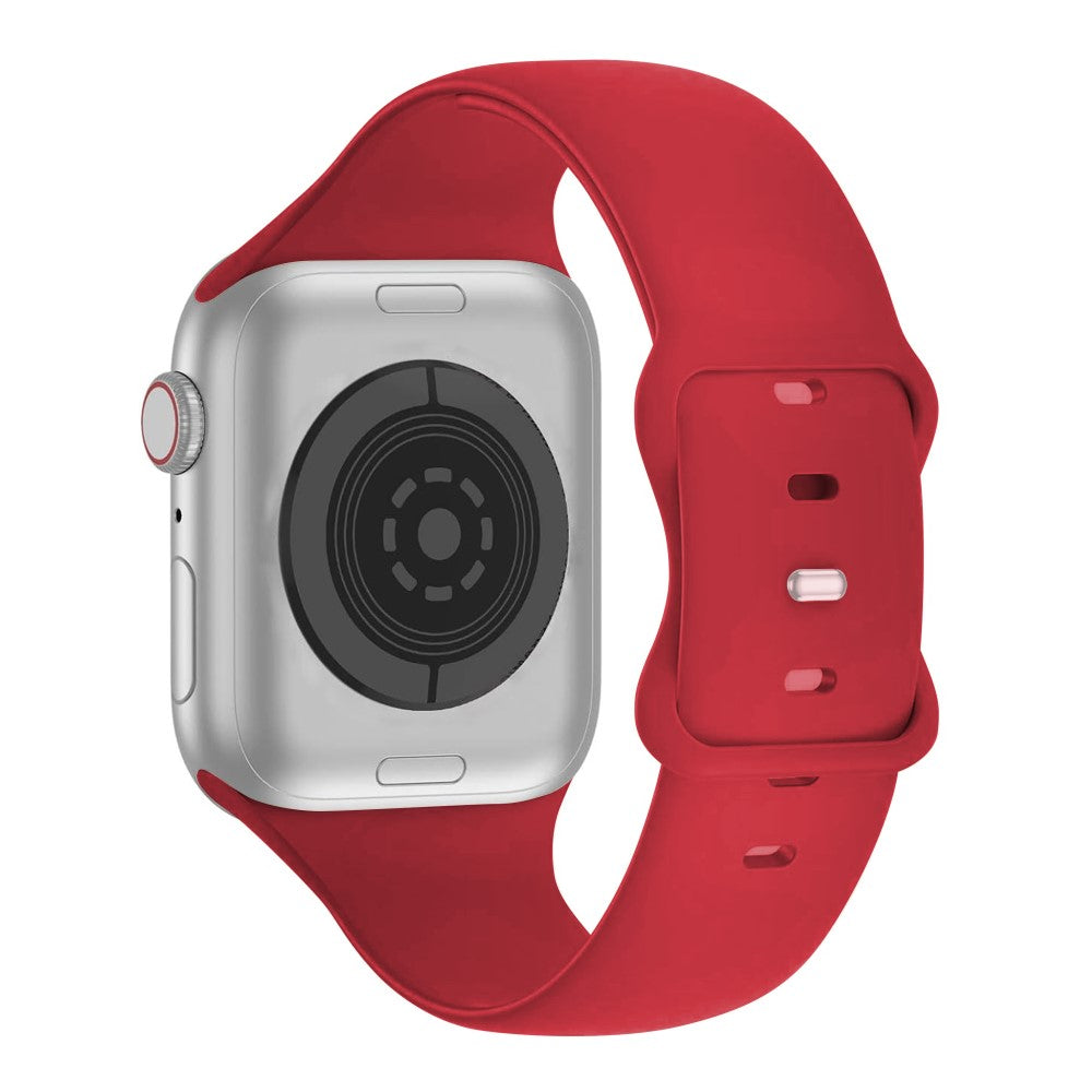 Rigtigt Fint Silikone Universal Rem passer til Apple Smartwatch - Rød#serie_8
