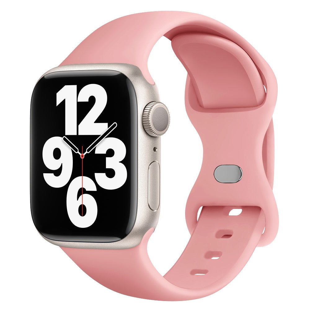 Rigtigt Fint Silikone Universal Rem passer til Apple Smartwatch - Pink#serie_9