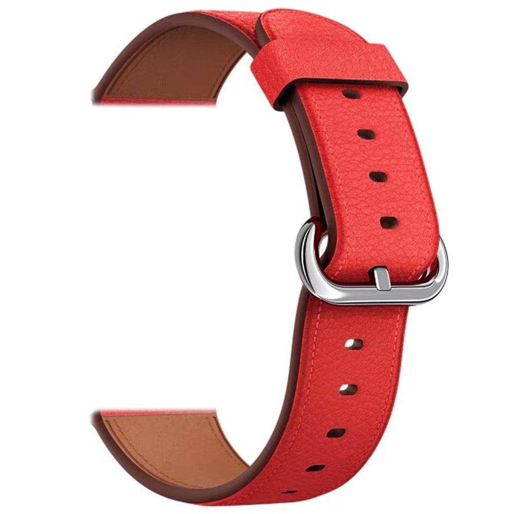 Super Sejt Ægte Læder Universal Rem passer til Apple Smartwatch - Rød#serie_7