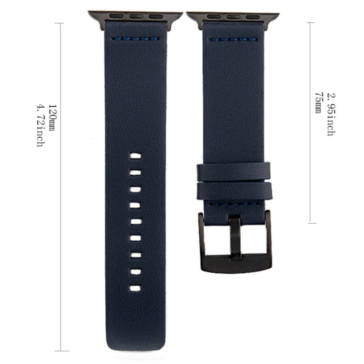 Helt Vildt Rart Ægte Læder Universal Rem passer til Apple Smartwatch - Blå#serie_3
