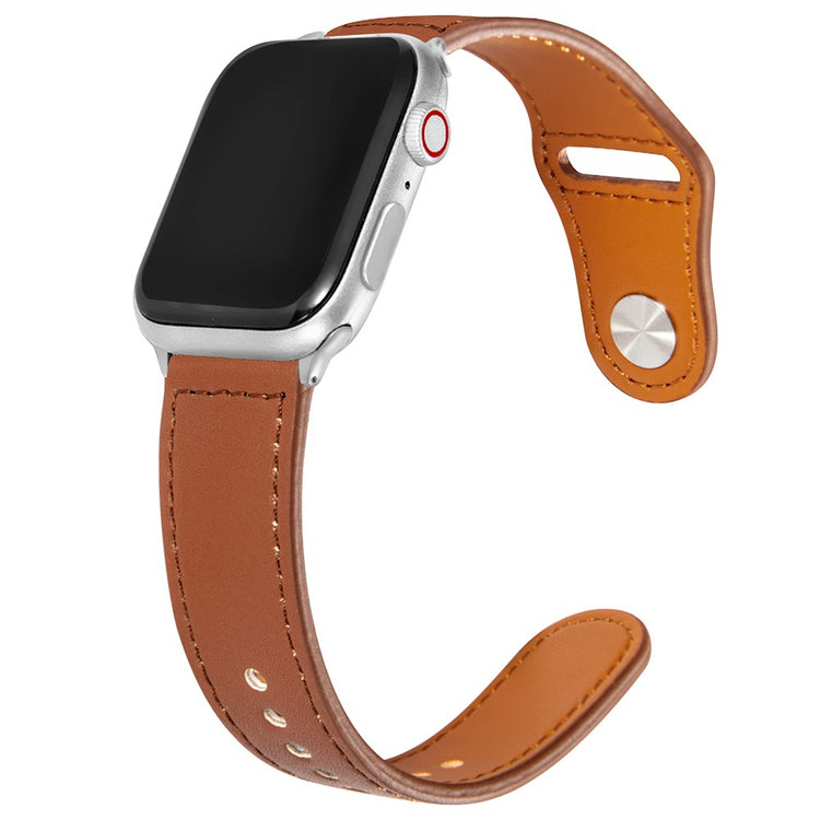 Mega Sejt Ægte Læder Universal Rem passer til Apple Smartwatch - Brun#serie_1