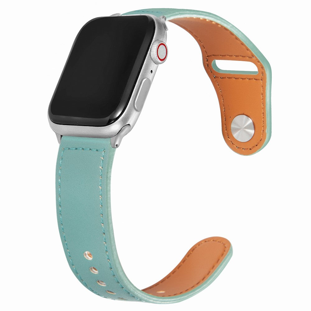 Mega Sejt Ægte Læder Universal Rem passer til Apple Smartwatch - Grøn#serie_2