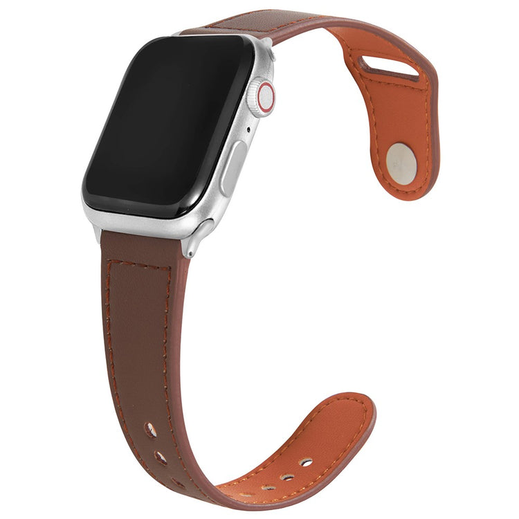 Mega Sejt Ægte Læder Universal Rem passer til Apple Smartwatch - Brun#serie_10