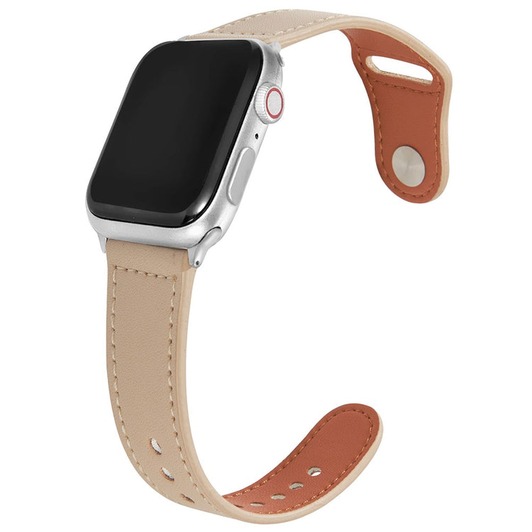 Mega Sejt Ægte Læder Universal Rem passer til Apple Smartwatch - Brun#serie_11