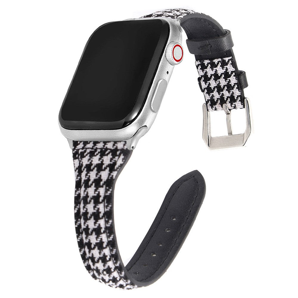 Super Flot Ægte Læder Universal Rem passer til Apple Smartwatch - Sort#serie_3