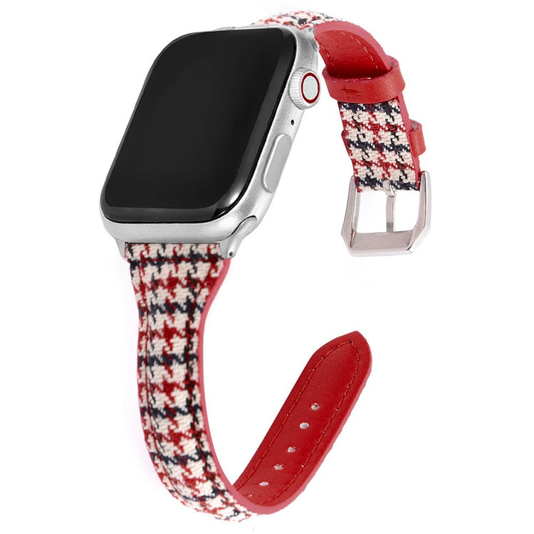 Super Flot Ægte Læder Universal Rem passer til Apple Smartwatch - Rød#serie_4