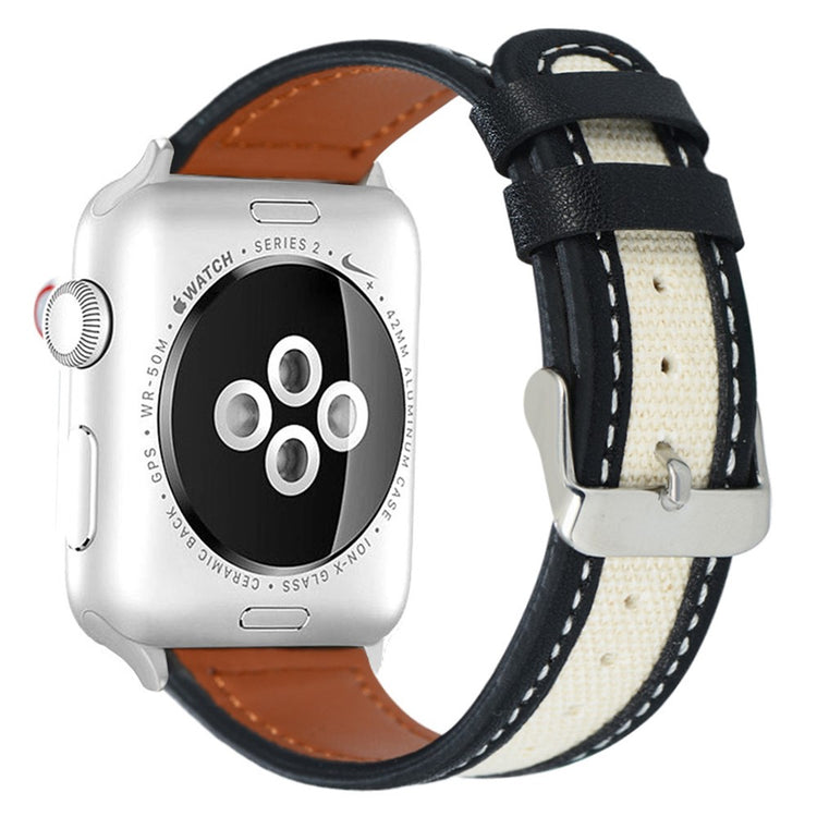 Flot Ægte Læder Universal Rem passer til Apple Smartwatch - Hvid#serie_2