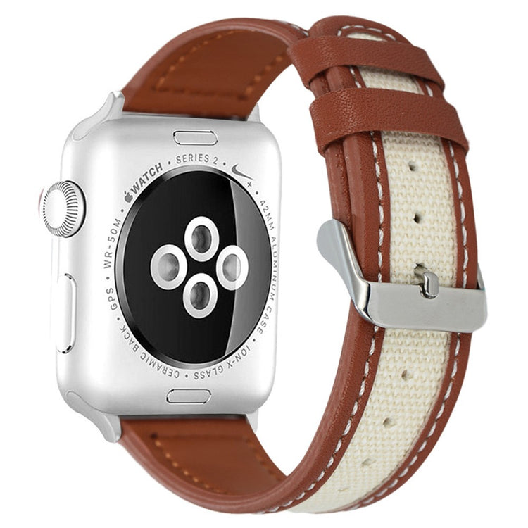 Flot Ægte Læder Universal Rem passer til Apple Smartwatch - Brun#serie_3