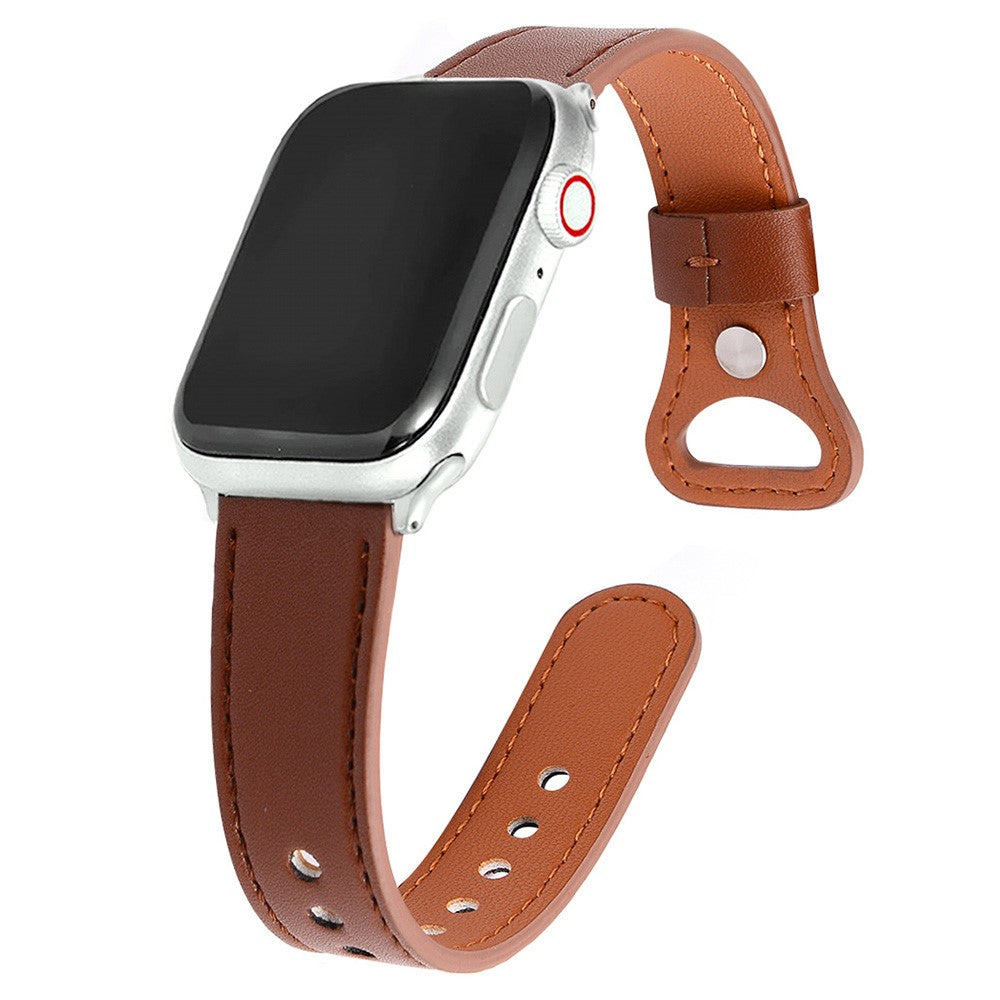 Super Flot Ægte Læder Universal Rem passer til Apple Smartwatch - Brun#serie_5