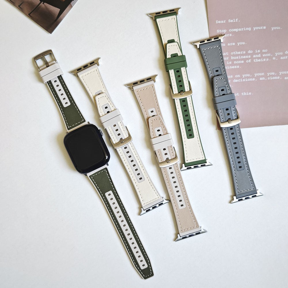 Helt Vildt Skøn Ægte Læder Universal Rem passer til Apple Smartwatch - Grøn#serie_2