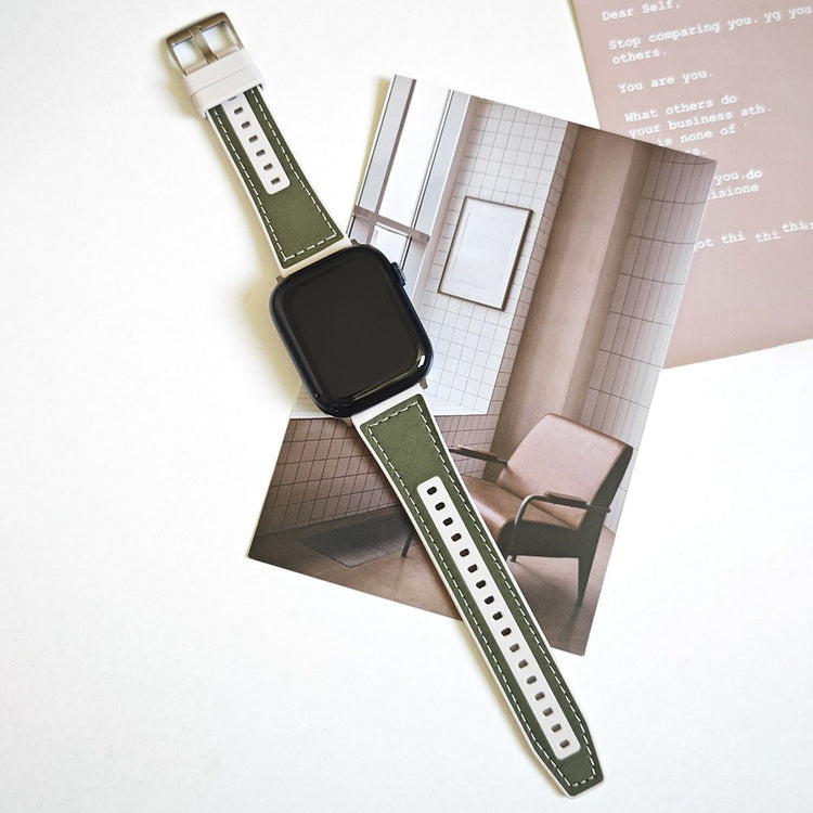 Helt Vildt Skøn Ægte Læder Universal Rem passer til Apple Smartwatch - Grøn#serie_4