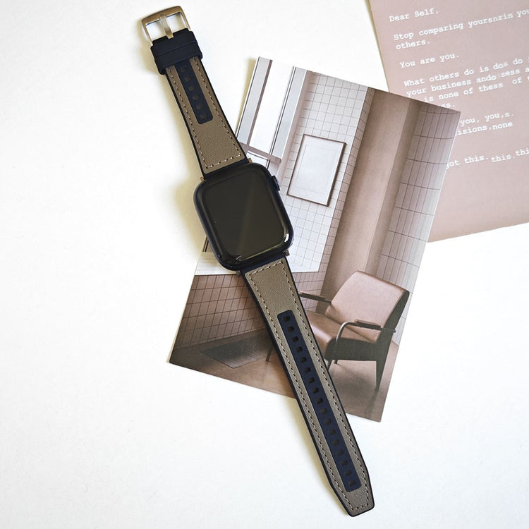 Helt Vildt Skøn Ægte Læder Universal Rem passer til Apple Smartwatch - Sort#serie_6